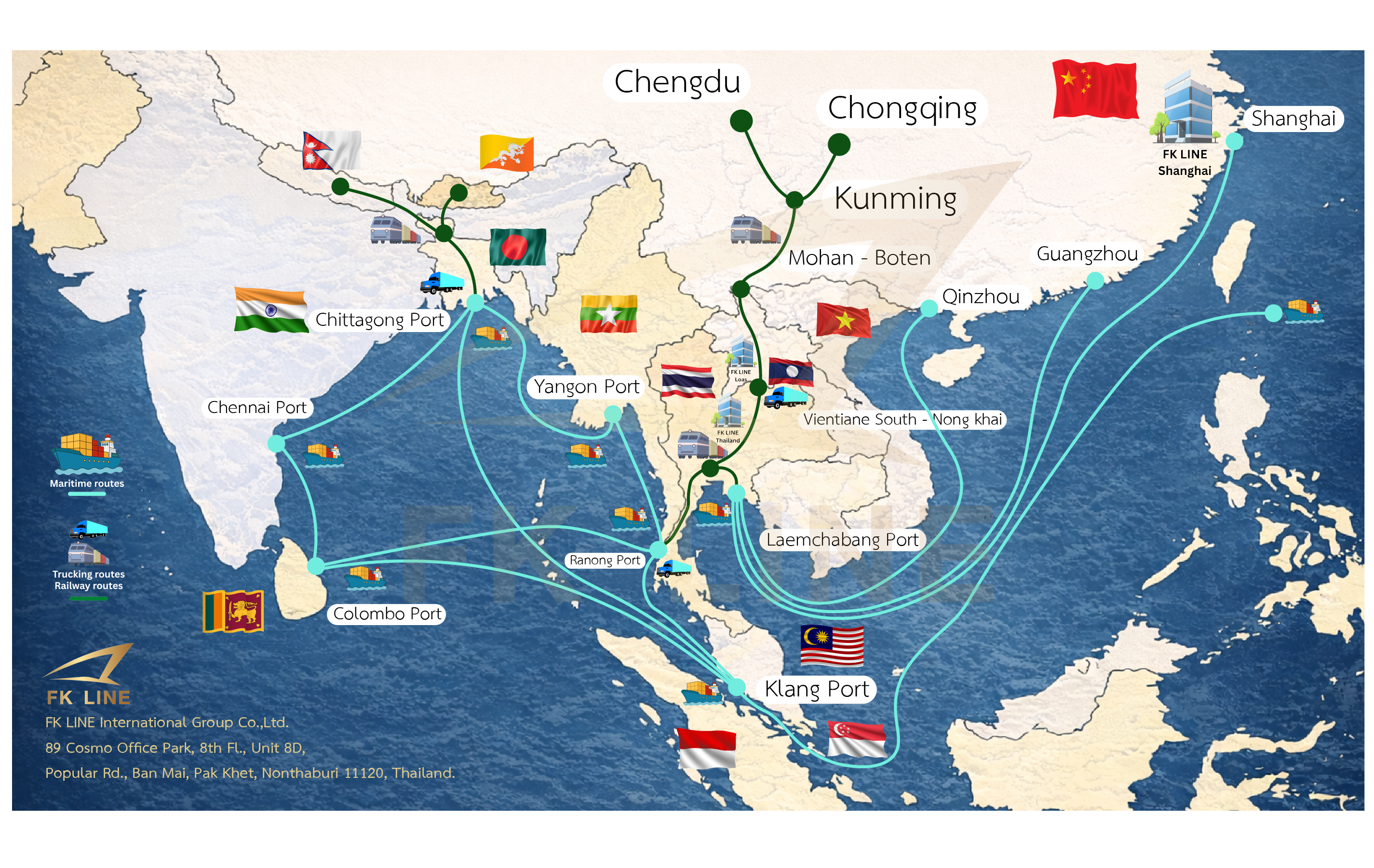 FK Line multimodal route map